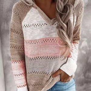 Knitted hooded sweater